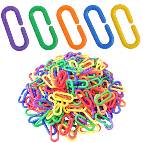 Yeory 200pcs Kunststoffkettenglieder mit Plastik C-Clip austauschbarer farbenfroher Kettenglied Vogelkäfig-Clips Haustier Rattenpapagei Vogelspielzeug, Zuckergleiter Käfigzubehör Yeory 200pcs Kunststoffkettenglieder mit Plastik C-Clip austauschbarer farbenfroher Kettenglied Vogelkäfig-Clips Haustier Rattenpapagei Vogelspielzeug, Zuckergleiter Käfigzubehör von Yeory