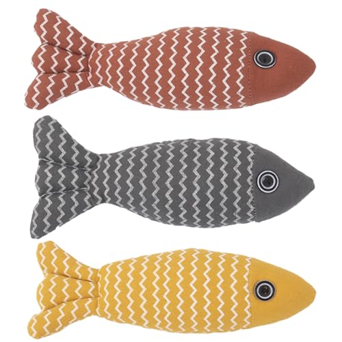 Yeory 3pcs Katzenfischspielzeug, 3, 4x8.6 Plüsch Interaktives Katzenspielzeug, Katzenminzen -Katzenspielzeug mit Crinkle Sound für Innenkatzen, Innenkatzen Yeory 3pcs Katzenfischspielzeug, 3, 4x8.6 Plüsch Interaktives Katzenspielzeug, Katzenminzen -Katzenspielzeug mit Crinkle Sound für Innenkatzen, Innenkatzen von Yeory