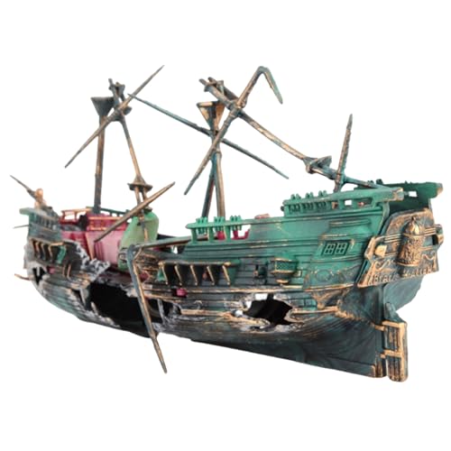 Yeory Aquariumdekor, realistische Harzschiffwrack -Fischtankdekorationen, 9,5x2,4x5.1 gebrochene Bootsverzierungen Aquariumdekorationen mit verwitterten Masten, Bootsstücke, Aquariumdekorationen Yeory Aquariumdekor, realistische Harzschiffwrack -Fischtankdekorationen, 9,5x2,4x5.1 gebrochene Bootsverzierungen Aquariumdekorationen mit verwitterten Masten, Bootsstücke, Aquariumdekorationen von Yeory