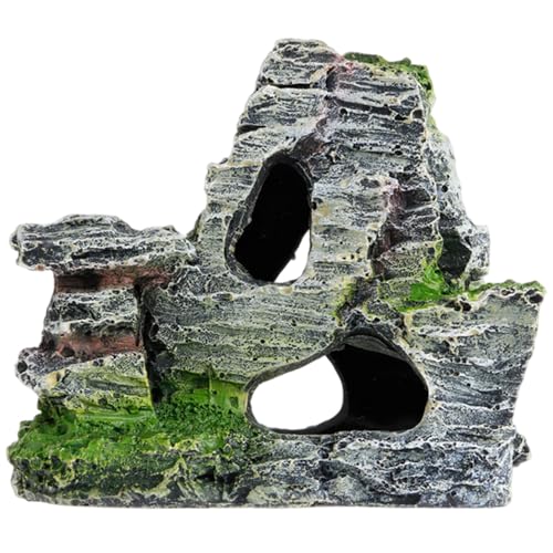 Yeory Aquariumhöhle, Reptilien-Felsen aus Kunstharz, Reptilien-Felsenhöhle, Simulations-Felsenhöhle, Versteck für Aquarium von Yeory