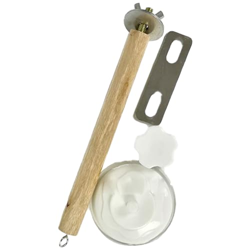 Yeory Bird Barch Stand mit Saugnapfbecher 6 Zoll Safe Naturholz Interaktive Vogelstange für Wellensittich, Sittich, Lovebird, Barches von Yeory