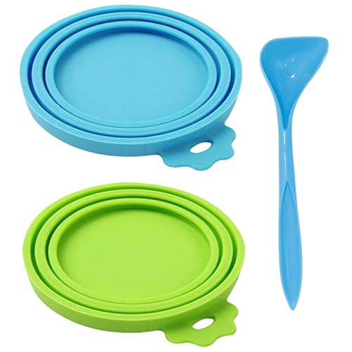 Yeory Haustiernahrung kann abdecken, 3PCS/Set -Haustiernahrungsabdeckungen, Katzendeckel mit Löffel, Silikonkatzendeckel Deckel Deckel von Yeory