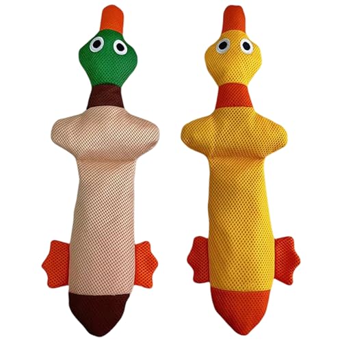 Yeory Hundekäsespielzeug 2pcs unzerstörbarer Entenform Mesh Quietschende Hund Spielzeug 20 Zoll langes schwimmendes Pool -Kauen zum Training für das Training für das, beruhigende, unzerstörbar von Yeory