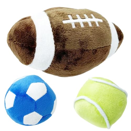 Yeory Interaktive Hundespielzeug, 3pcs Flauschige Quietschende Hundespielzeug, Hundekauenspielzeug, Fußball, Fußball und Tennisbälle für Hunde, Welpenhundplüschspielzeug Yeory Interaktive Hundespielzeug, 3pcs Flauschige Quietschende Hundespielzeug, Hundekauenspielzeug, Fußball, Fußball und Tennisbälle für Hunde, Welpenhundplüschspielzeug von Yeory