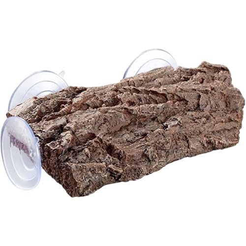 Yeory Schildkröten -Backenplattformen, realistisches Rindenschildkrötendock mit Saugnäpfeln, 8, 7 x 5, 1 x 1, 6 Zoll Harz Aquarium Accessoires, Brown, Dock von Yeory