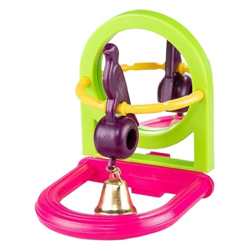 Yeory Vogelständer mit Vogelspiegel für Käfig, Glockencharme, Vogel interaktive Intelligenzspielzeuggeschenke Wellensittich Shotets Cockatiels, Käfig von Yeory