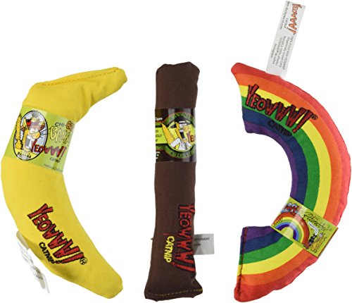 Yeowww! Catnip Spielzeug Variety Pack â Cigar & Banana & Regenbogen â Made in USA 1 Packung 3 Spielzeug von YEOWWW