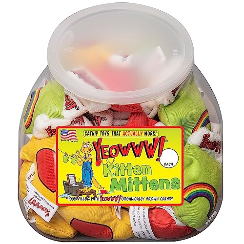 YEOWWW! Kätzchen mit 30 Fäustlingen für Kätzchen, Spielzeug für Katzenminze, 30 Stück, Bio-Katzenminze, mehrfarbiges Spielzeug für Katzen von YEOWWW