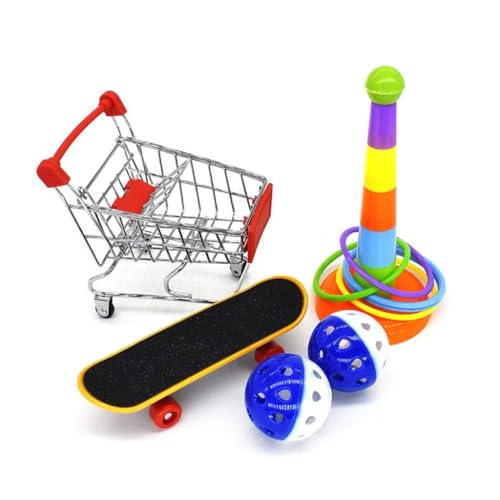 5-teiliges Set für Papageien-Trainingsspielzeug, Mini-Einkaufswagen, Trainingsringe, Skateboard-Ständer, Sitzstangen, Unterhaltung, Haustierbedarf, Vogelspielzeug für Kinder 5-teiliges Set für Papageien-Trainingsspielzeug, Mini-Einkaufswagen, Trainingsringe, Skateboard-Ständer, Sitzstangen, Unterhaltung, Haustierbedarf, Vogelspielzeug für Kinder von Yeselino