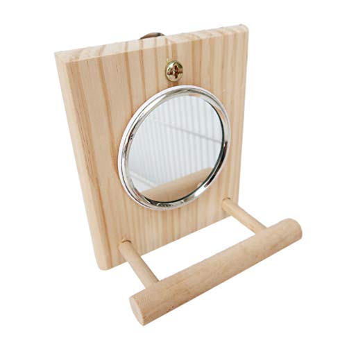 Papageienspiegel-Spielzeug für Käfig, hängende Vogelsitzstange, Naturholzständer, Sittich, Zubehör für afrikanische Graustuben, Spiegel, Tisch, Schreibtisch, Spiegel, Körper für Wand, volle Länge, Papageienspiegel-Spielzeug für Käfig, hängende Vogelsitzstange, Naturholzständer, Sittich, Zubehör für afrikanische Graustuben, Spiegel, Tisch, Schreibtisch, Spiegel, Körper für Wand, volle Länge, von Yeselino