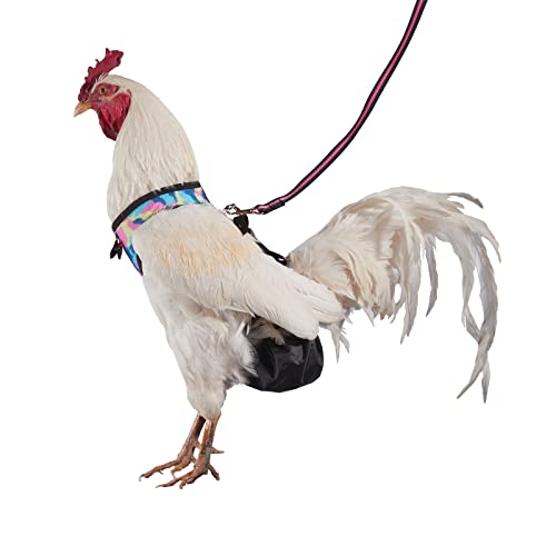 Yesito Hühnergeschirr Henne Größe mit 1.8 m passender Leine, bequemes, Gänse, Enten und mehr – erleichtert das Hühnertraining und das Gehen (Camouflage Pink Medium Size) von Yesito