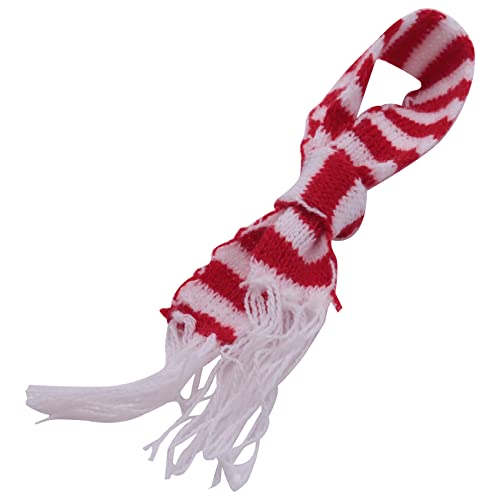 Yessetry Mini-Schal mit Quasten, für Weinflaschen, Geschenkdekoration für Weihnachten, Lätzchen, Rot und Weiß, 10 Stück von Yessetry
