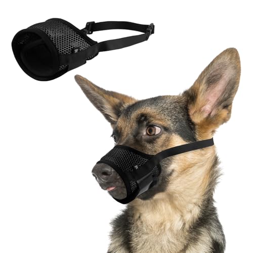 Maulkorb für Hunde, Weich, Verhindert Beißen XL, Farbe Schwarz, Weich und Atmungsaktiv, Verhindert Bellen, Beißen und Kauen mit Verstellbarer Schlaufe aus Strapazierfähigem Netzmaterial Maulkorb für Hunde, Weich, Verhindert Beißen XL, Farbe Schwarz, Weich und Atmungsaktiv, Verhindert Bellen, Beißen und Kauen mit Verstellbarer Schlaufe aus Strapazierfähigem Netzmaterial von Yewseas