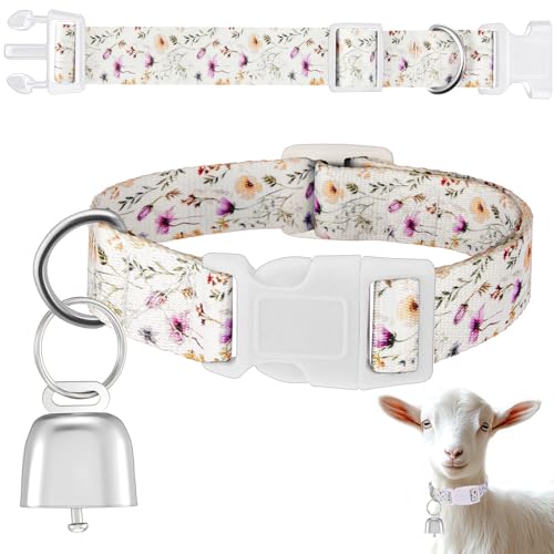 Bohemia Sonnenblumen-Ziegenhalsband mit grasender Rotgold-Kupferglocke und verstellbarem Nylon-Blumenhalsband, Ziegenzubehör für Frühling, Sommer, Hütte, Bauernhoftiere, Pferd, Schaf, Kuh, Haustier, Bohemia Sonnenblumen-Ziegenhalsband mit grasender Rotgold-Kupferglocke und verstellbarem Nylon-Blumenhalsband, Ziegenzubehör für Frühling, Sommer, Hütte, Bauernhoftiere, Pferd, Schaf, Kuh, Haustier, von Yeyeplum