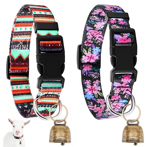 Yeyeplum Bohemia Ziegenhalsbänder mit grasenden Kupferglocken und verstellbarem Nylon-Halsband, Ziegenzubehör für kleine Bauernhoftiere, Pferde, Schafe, Kuh, Haustier, laut, Bronze, Cowbell-Zubehör, 2 Yeyeplum Bohemia Ziegenhalsbänder mit grasenden Kupferglocken und verstellbarem Nylon-Halsband, Ziegenzubehör für kleine Bauernhoftiere, Pferde, Schafe, Kuh, Haustier, laut, Bronze, Cowbell-Zubehör, 2 von Yeyeplum