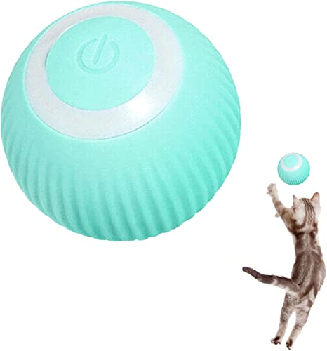 Interaktives Katzenspielzeug Ball, Intelligenter Interaktiver Automatisch Rollender Ball Für Katzen, USB 360° Selbstdrehender Elektrisch Ball, Stimulierung Jagdtriebs Lustiges Bälle Spielzeug (Blau) von Yezelend