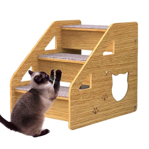 Hundetreppe für Hochbetten, Hunderampe für Bett, 3-stufige Hundestufen für mittelgroße / kleine Hunde, ältere Katzen | tragbare Leiter für Hunde/Katzen, Stufen Hundetreppe für Hochbetten, Hunderampe für Bett, 3-stufige Hundestufen für mittelgroße / kleine Hunde, ältere Katzen | tragbare Leiter für Hunde/Katzen, Stufen von Yhsioaklo