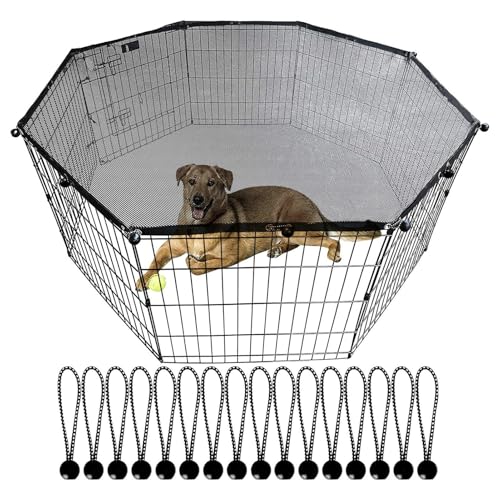 Universàl Haustier-Laufgitterabdeckung – Gehegeabdeckung mit - und Regenschutz, achteckiger Zaun-Sonnenschutz, Laufgitterabdeckung, passend für 8 Paneele, Hundegehege für draußen, drinnen Universàl Haustier-Laufgitterabdeckung – Gehegeabdeckung mit - und Regenschutz, achteckiger Zaun-Sonnenschutz, Laufgitterabdeckung, passend für 8 Paneele, Hundegehege für draußen, drinnen von Yhsioaklo