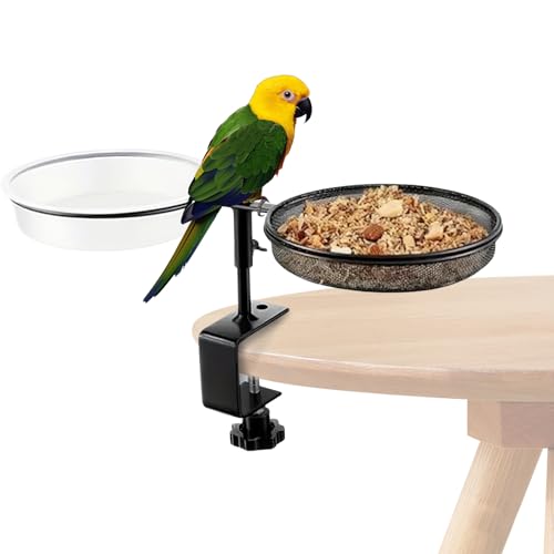 Vogeltränke | 42 x 27 x 18 cm Außen-Vogeltränke | Abnehmbare Ablage mit Klemm-Wassernapf für Tiere, Sittiche, , Kolibri von Yhsioaklo