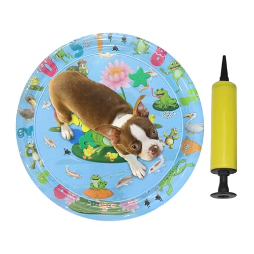 Yhsioaklo Haustierwasserbett, Katzenwassermatte - Matte für Katzen mit Tierdesign - Verdickte, kühlende Artefakt, aufblasbares Pad, PVC für Wasserspiel, Haustieranreicherung von Yhsioaklo