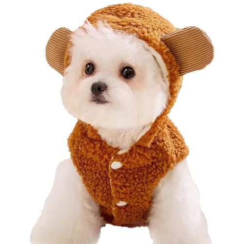 Yhsioaklo Hundebekleidung mit Hut, warme Katzenmäntel, ärmellos, modischer Haustiermantel, hautfreundlicher Hundemantel, für Yhsioaklo Hundebekleidung mit Hut, warme Katzenmäntel, ärmellos, modischer Haustiermantel, hautfreundlicher Hundemantel, für von Yhsioaklo