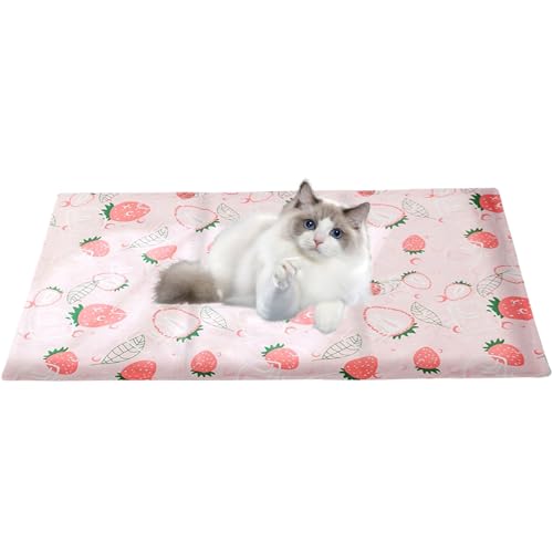 Yhsioaklo Katzenkühlmatte, Kühlmatte für Katzen,Cool Pet Play Mats Pads - Waschbettzeug für Kätzchen, tragbare Nicht-Rutsch-für Camping, Innen-, Außen-, Welpenreisen von Yhsioaklo
