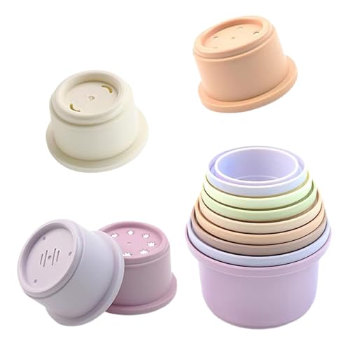 Yhsioaklo Stapelbecher für , stapelbar, Babybadewanne, -Spielzeug zum Verstecken von Lebensmitteln, Anreicherungsspielzeug für , Kleintiere, zum Verstecken von Futter und von Yhsioaklo