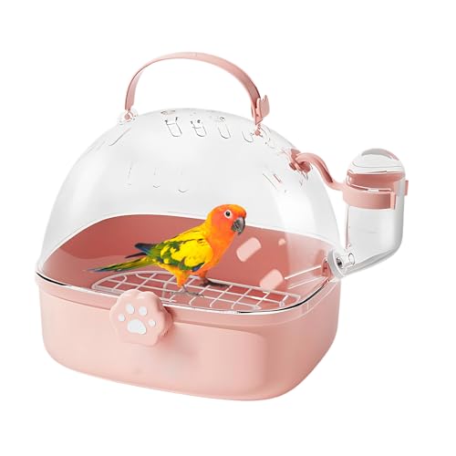 Yhsioaklo Vogel Reise Transportbox | PVC Kleintierbox mit Trinkflasche | Geräumige Tragutensilien für Haustiervögel | Für Chinchillas, Aras, Conures, Nymphensittiche, Spatzen, Igel, Wellensittiche, von Yhsioaklo