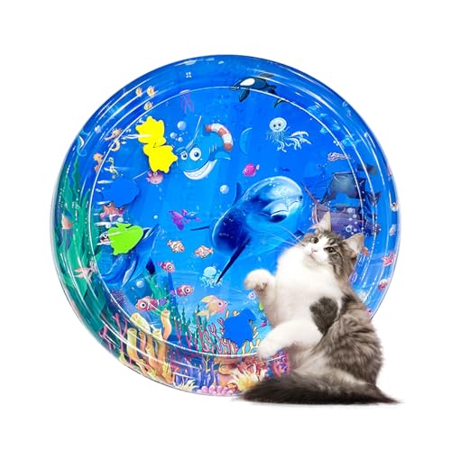 YiJiuBa Sensorische Wassermatte für Katzen, Tragbare Katzenspielmatte, Wassersensorische Matte für Katzen, Interaktives Katzenspielzeug für den Sommer, Katzenspielzeug für gelangweilte Hauskatzen YiJiuBa Sensorische Wassermatte für Katzen, Tragbare Katzenspielmatte, Wassersensorische Matte für Katzen, Interaktives Katzenspielzeug für den Sommer, Katzenspielzeug für gelangweilte Hauskatzen von YiJiuBa