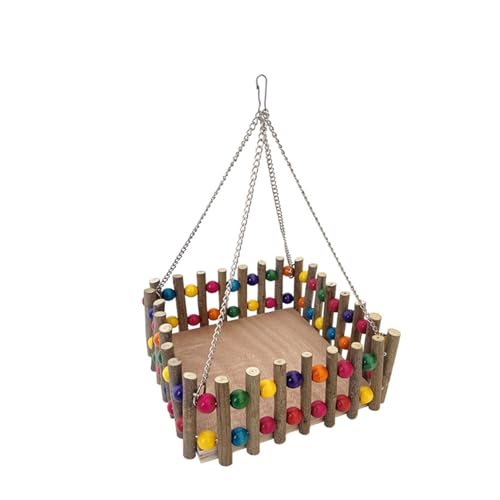 Mehrzweck-Vogelschaukel, Spielplätze, Holzplattform, Metallrahmen, Unterschlupf, Hängematte für Flieger, körperliche Stimulation, Kauen von YiNLuax