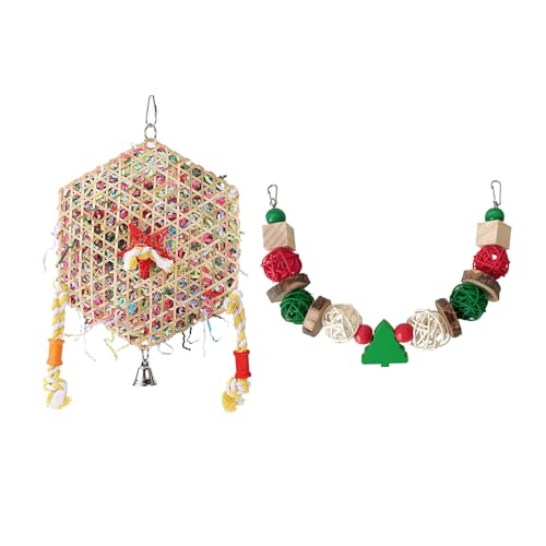 YiNLuax 2xhanging Kleine Tieraktivität Kauen Spiele Zähne Knirschen Papageies Shadungen Bird Afrikaner Für Cockatiel Conure Teeth Bire Kauen Spiele Toy Für Cockatiels Shesets Papageien von YiNLuax