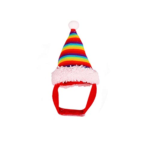 YiQinzcxg Weihnachtsmütze Weihnachtskostüm Zubehör Kleintier Urlaubsmütze Regenbogenfarbe Katzenhamster YiQinzcxg Weihnachtsmütze Weihnachtskostüm Zubehör Kleintier Urlaubsmütze Regenbogenfarbe Katzenhamster von YiQinzcxg
