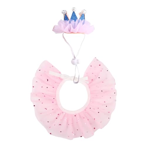 YiQinzcxg Hunde Geburtstags Outfit Prinzessinnen Halsband Set Wunderschönes Kostüm Urlaubsparty Festlichkeiten Geburtstags Outfits von YiQinzcxg