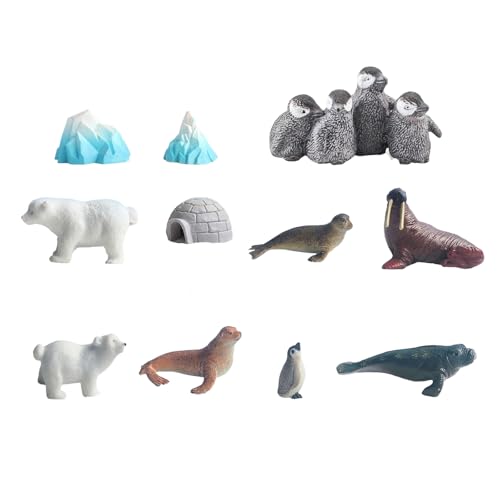 YiQinzcxg Simulation Iglos Penguine Figur Set Für Die Fischtank Dekoration Mit Eisbergs Aquarien Landschaftszubehör von YiQinzcxg