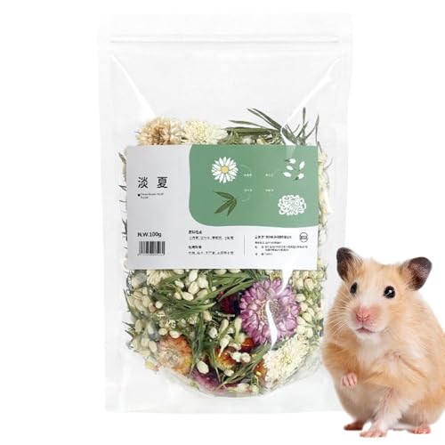 Yianyal Hamsterbettwäsche, Hamster Bettwäsche Geruchskontrolle - Kleines Tier natürliches Blumenkäfigzubehör - Natürliche getrocknete Blüten Geruchskontrolle Hamster Bettwäsche Lebensraumdekoration von Yianyal