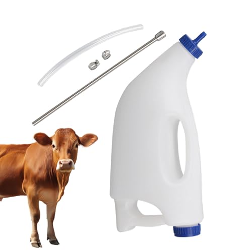 Yianyal Kalbsmilch-Futterstation, Stillwerkzeug, 4 l, Kalbsmilchflasche, Bauernhoftier-Futterstation, medizinischer Milchtröcher mit flexiblem Schlauch für Ziegen, Lämmer, Welpen, Schafe von Yianyal