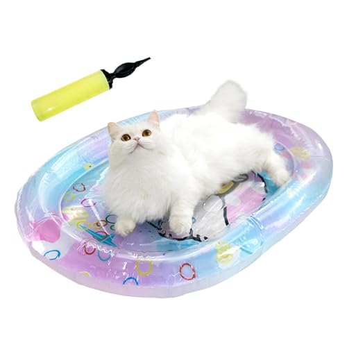 Yianyal Katzen-Wassermatte – Wasserspielmatte für Katzen sensorisch – rechteckig, aufblasbar, faltbar, interaktive Übung, Kühlung, Spielunterlage für Hunde, Kätzchen, drinnen und draußen, Zuhause von Yianyal