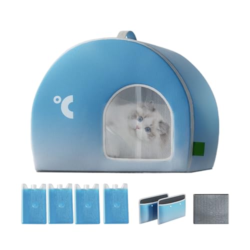 Yianyal Kühlendes Katzenhaus | Katzen Hunde Kühlhaus Unterschlupf | Intelligentes hocheffizientes großes Haustierhaus mit lang anhaltender Kühle für angenehmen Schlaf Yianyal Kühlendes Katzenhaus | Katzen Hunde Kühlhaus Unterschlupf | Intelligentes hocheffizientes großes Haustierhaus mit lang anhaltender Kühle für angenehmen Schlaf von Yianyal