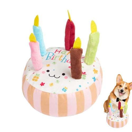 Yianyal Plüsch-Quietschendes Hundespielzeug,Hundespielzeug Kuscheltiere Quietschend,Kauspielzeug zum Zahnen in Form Einer Geburtstagstorte - Interaktives Spielzeug für kleine und mittelgroße Hunde, Yianyal Plüsch-Quietschendes Hundespielzeug,Hundespielzeug Kuscheltiere Quietschend,Kauspielzeug zum Zahnen in Form Einer Geburtstagstorte - Interaktives Spielzeug für kleine und mittelgroße Hunde, von Yianyal