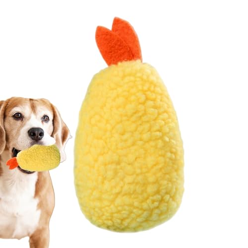 Yianyal Plüschgefülltes Hundespielzeug, Füllung, Haustierspielzeug, gebratene Garnelenform, quietschend, Plüschzahnen, Welpen, quietschend, unzerstörbar für aggressive Kauer, große Rassen Yianyal Plüschgefülltes Hundespielzeug, Füllung, Haustierspielzeug, gebratene Garnelenform, quietschend, Plüschzahnen, Welpen, quietschend, unzerstörbar für aggressive Kauer, große Rassen von Yianyal