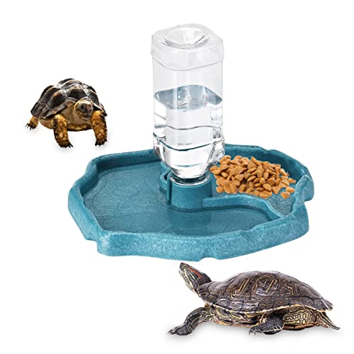 Yicare Schildkröten Wasserschale, Fressnapf Schildkröten Reptilien Fütterung Nahrungsschale Wasser Schüssel, Automatisierte Futterspender Plastik Trinkschale Eidechse von Yicare