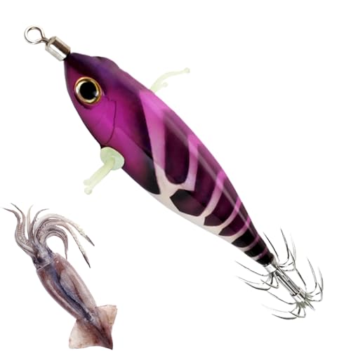 Yidueace Köder Für Tintenfisch | Leuchtende Shrimp-Köder Mit Jig-Technik,Kompakter Kunstköder Schwimmbait für alle Erfahrungsstufen von Yidueace