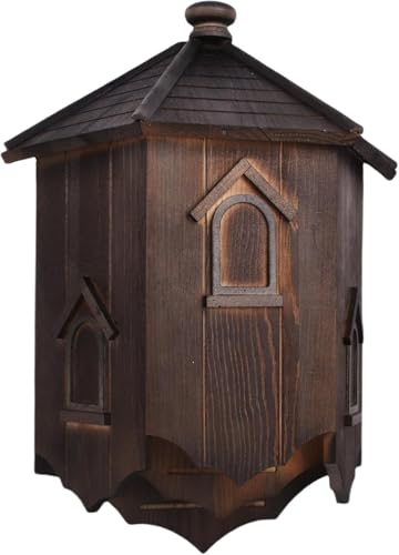 Natürliches Fledermaushaus: Umweltfreundlicher Fledermausunterstand aus Holz, sichere Überdachung für Fledermäuse, Tierlebensraum (klein/mittel/groß) (braun schwarz, groß) von Yiduomile