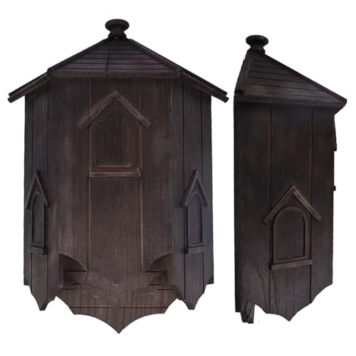Premium Zedern-Fledermaushaus, Wildtier-Lebensraumbox für natürliche Fledermauswurzelung, umweltfreundliches Design (Holz-Braun-Schwarz, groß) von Yiduomile