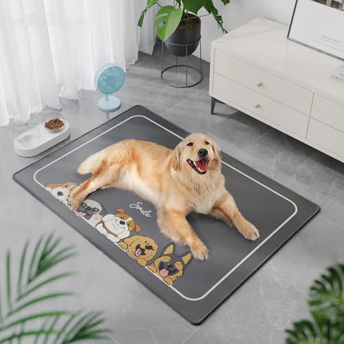 Yifaose Dog Cooling Mat, Durable Petic Self-Cooling Mat, Summer Sleeping Pad for Dogs, Car Travel Family-Grey||85x120cm von Yifaose