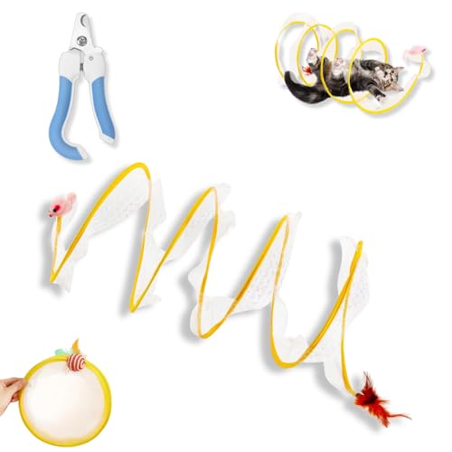 Yigoo Fell-Buddy Tatzenwirbel – Spiraltunnel Katzenspielzeug faltbar mit Feder, interaktiv & Anti Angst Design für Katzen und Kleintiere Sisalball+ Blau Nagelknipser Yigoo Fell-Buddy Tatzenwirbel – Spiraltunnel Katzenspielzeug faltbar mit Feder, interaktiv & Anti Angst Design für Katzen und Kleintiere Sisalball+ Blau Nagelknipser von Yigoo