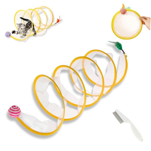 Yigoo Fell-Buddy Tatzenwirbel – Spiraltunnel Katzenspielzeug faltbar mit Feder, interaktiv & Anti Angst Design für Katzen und Kleintiere Yigoo Fell-Buddy Tatzenwirbel – Spiraltunnel Katzenspielzeug faltbar mit Feder, interaktiv & Anti Angst Design für Katzen und Kleintiere von Yigoo