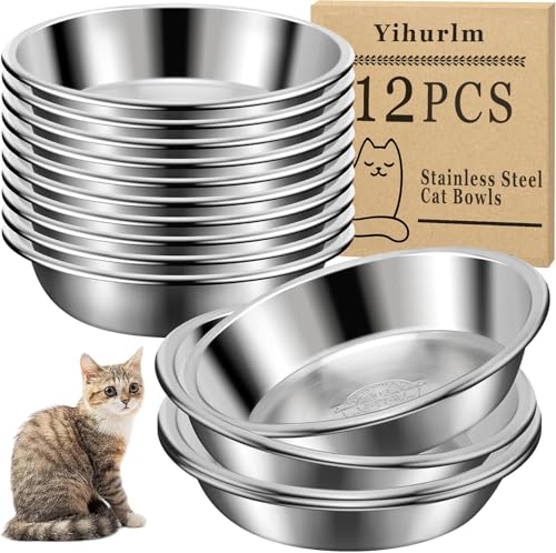 Yihurlm Katzennäpfe, 14 cm, Metall-Katzennapf, Edelstahl-Katzenfutternapf, flach, breit, Katzenfutterschale, Ersatz-Schüssel, Schnurrhaar, Ermüdungsentlastung, Haustiernäpfe für erhöhten Ständer, Yihurlm Katzennäpfe, 14 cm, Metall-Katzennapf, Edelstahl-Katzenfutternapf, flach, breit, Katzenfutterschale, Ersatz-Schüssel, Schnurrhaar, Ermüdungsentlastung, Haustiernäpfe für erhöhten Ständer, von Yihurlm