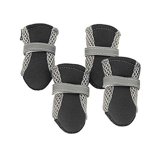 Yiifunglong 4 Stück Hundeschuhe Magic Sticker Verschluss Atmungsaktiv Stoff Rutschfest Welpen Stiefel Outdoor Schwarz S Yiifunglong 4 Stück Hundeschuhe Magic Sticker Verschluss Atmungsaktiv Stoff Rutschfest Welpen Stiefel Outdoor Schwarz S von Yiifunglong