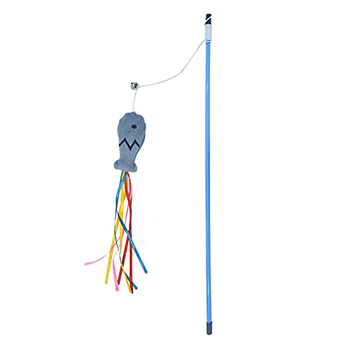 Yiifunglong Interaktives Katzen-Quietsch-Holzspielzeug,Cat Teaser Fish Design Kratzfeste PVC-Stick Catnip Kitten Teaser Stick für Casual - Grau Yiifunglong Interaktives Katzen-Quietsch-Holzspielzeug,Cat Teaser Fish Design Kratzfeste PVC-Stick Catnip Kitten Teaser Stick für Casual - Grau von Yiifunglong